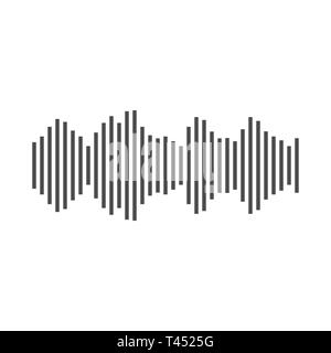 Schallwelle Symbol. Vector Illustration, flache Bauform. Stock Vektor