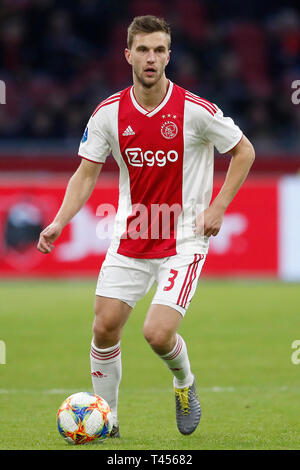 AMSTERDAM, Fußball, 13-04-2019, Saison 2018 / 2019, Stadion Johan Cruyffarena. Niederländischen Eredivisie Fußball. Joel Veltman während des Spiels Ajax-Excelsior 6-2. Stockfoto