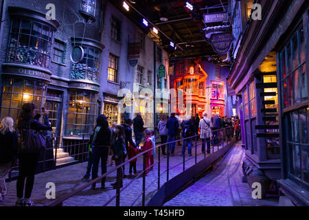 Wunderschöne tour in der Warner Studios in London, wo sie besuchen können und die verschiedenen Ecken des ursprünglichen Sets, Objekte oder die Geheimnisse ihres Wissen Stockfoto