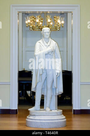 Marmor statue von Thomas Jefferson in der Universität von Virginia, USA, 2017. Stockfoto