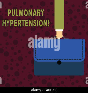 Konzeptionelle Handschrift mit pulmonaler Hypertonie. Konzept bedeutet einen erhöhten Druck in den Lungenkreislauf Geschäftsmann tragen bunte B Stockfoto