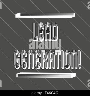 Handschrift text Lead Generation. Konzeptionelle foto Prozess identifizieren und das Kultivieren von potenziellen Kunden nahtlose Dicken schwarzen Streifen und Dünne weiße Stockfoto
