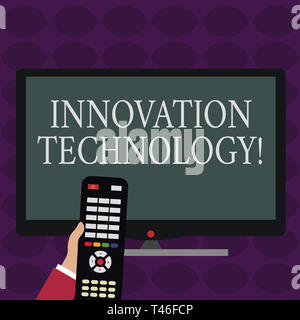 Handschrift Text schreiben Innovation Technologie. Konzeptionelle Foto große technische Änderungen der Produkte und Prozesse Hand Computer remote Co Stockfoto