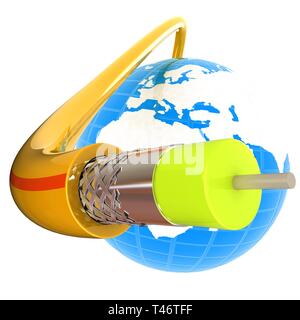Kabel für High Tech und Masse anschließen Stockfoto