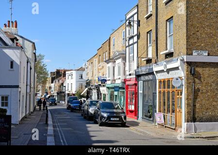 Kleine Geschäfte in der Nähe von Richmond Hill Road, Richmond an der Themse London Surrey England Großbritannien Stockfoto