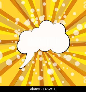 Leere weiße komische Blase für Ihren Text auf gelbem Hintergrund. Komische Soundeffekte im Pop Art Stil. Vector Illustration eps 10. Stock Vektor