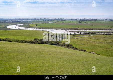 Fluss Ax, bergauf, Weston-super-Mare, North Somerset, VEREINIGTES KÖNIGREICH Stockfoto