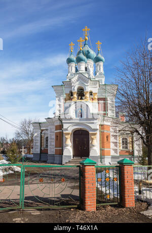 Kirche der Fürsprache der Heiligen Jungfrau in Marienburg, Gatschina, Russland Stockfoto