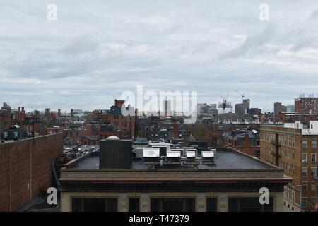 Die Boston Back Bay Skyline von oben Hynes Convention Center, Boston, Massachusetts gesehen Stockfoto