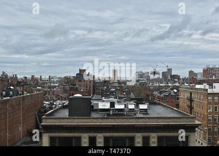 Die Boston Back Bay Skyline von oben Hynes Convention Center, Boston, Massachusetts gesehen Stockfoto