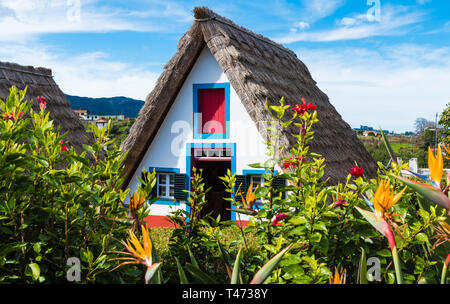 Traditionelles Haus, Santana Village, Insel Madeira, Portugal Stockfoto