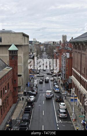 Die Boston Back Bay Skyline von oben Hynes Convention Center, Boston, Massachusetts gesehen Stockfoto