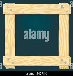 Holzrahmen mit grünem Hintergrund Stock Vektor