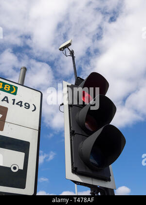 Adaptive Verkehrssteuerung, Verkehrssteuerung Norfolk County Council, King's Lynn, Norfolk Stockfoto