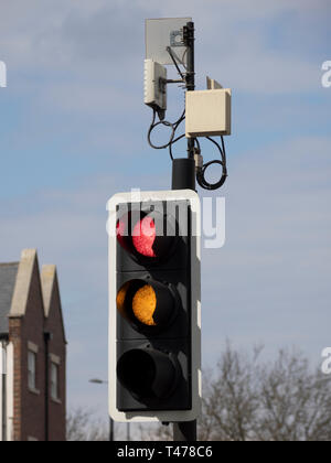 Adaptive Verkehrssteuerung, Verkehrssteuerung Norfolk County Council, King's Lynn, Norfolk Stockfoto