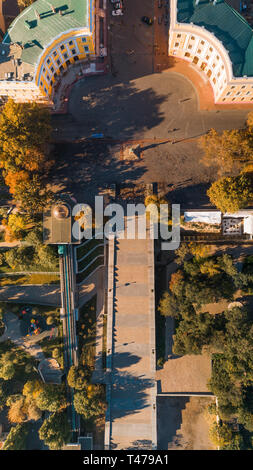 Luftbild von die Potemkinsche Treppe in Odessa, Ukraine. Ansicht von oben Stockfoto