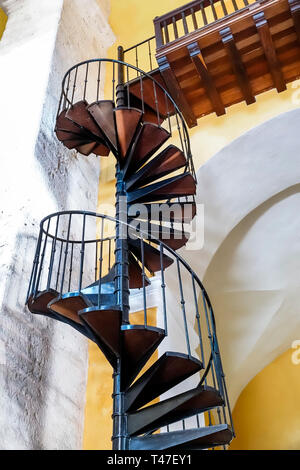 Cartagena Kolumbien, Convento de Santo Domingo, Kloster, katholische Kirche, Chor Wendeltreppe, innen, COL190122076 Stockfoto