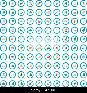 100 Schweden Icons Set, isometrischen 3d Stil Stock Vektor