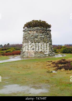 Schottland: Culloden memorial Cairn Stockfoto