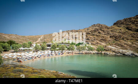 Monastiri Beach auf Paros, Griechenland. Schönsten und berühmtesten Strand von Kloster Agios Ioannis, Cyclades Stockfoto