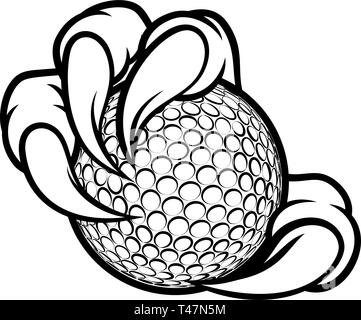 Adler Vogel Monster Claw Talons Holding Golf Ball Stock Vektor