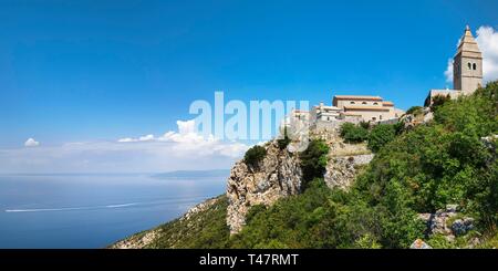 Ehemaliger Pirat nest Lubenice, Insel Cres, Golf von Kvarner Bucht, Kroatien Stockfoto