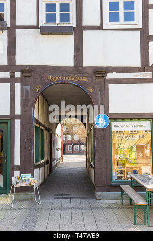 Historische Gebäude Metzgeramtshaus im Zentrum von Lippstadt, Deutschland Stockfoto