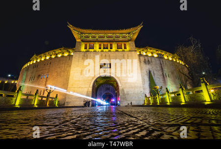 Luoyang, Henan/China - Januar 20, 2019: lijing Tor in Luoyang auf dem Zentralen der Luoyang City und ist eine der vier großen alten Kopf Stockfoto