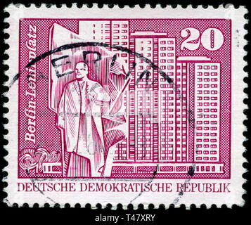 Briefmarke aus Ostdeutschland (DDR) in den Bau in der DDR, großes Format Serie 1973 ausgestellt Stockfoto