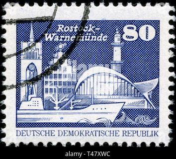 Briefmarke aus Ostdeutschland (DDR) in den Bau in der DDR, kleines Format Serie in 1981 Stockfoto