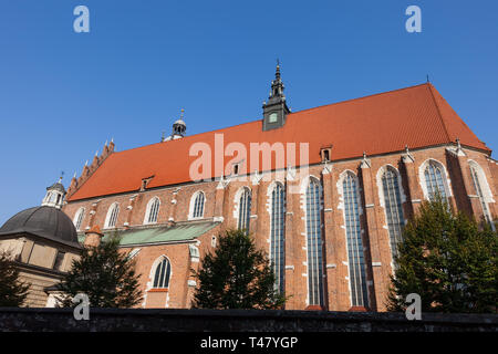 Corpus Christi Basilika in Krakau, Polen, gotische Kirche von König Kasimir III. dem Großen im Jahre 1335 gegründet. Stockfoto