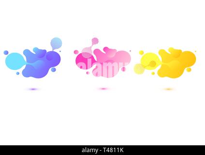 Abstrakte geometrische Formen. Flüssige gradient Banner auf weißem Hintergrund. Fluid vector Hintergrund. Gradient geometrische Banner mit fließenden Stock Vektor