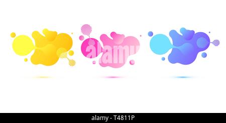 Abstrakte geometrische Formen. Flüssige gradient Banner auf weißem Hintergrund. Fluid vector Hintergrund. Gradient geometrische Banner mit fließenden Stock Vektor