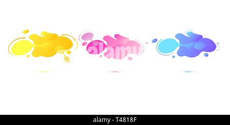 Abstrakte geometrische Formen. Flüssige gradient Banner auf weißem Hintergrund. Fluid vector Hintergrund. Gradient geometrische Banner mit fließenden Stock Vektor