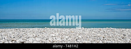 Pebble Beach Panorama in Etretat, Normandie, Frankreich Stockfoto