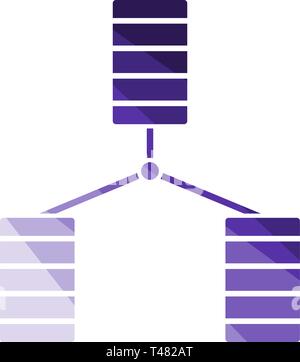 Symbol Datenbank. Flachen Farbe Leiter Design. Vector Illustration. Stock Vektor