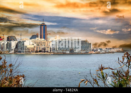 Malerische Insel Malta im Mittelmeer Stockfoto