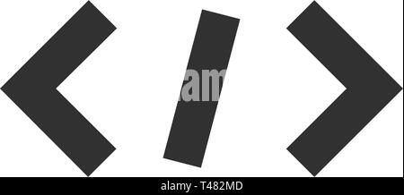 Code Symbol in trendigen Flat Style auf grauem Hintergrund. Code Symbol für Ihre Web site Design, Logo, App, UI. Vector Illustration auf weißen isoliert Stock Vektor