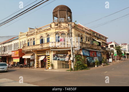 Alte Gebäude in Kratie Stockfoto