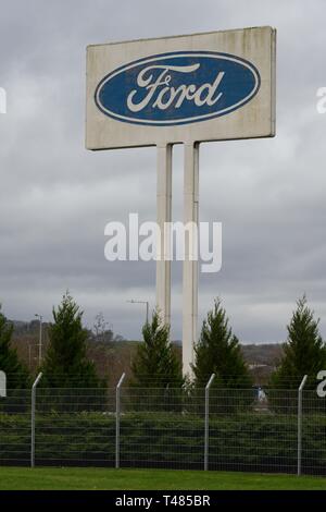 Einen Überblick über die Ford Motorenwerk in Bridgend, Wales, UK. Stockfoto