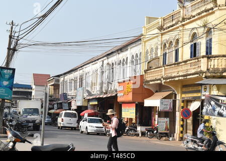 Alte Gebäude in Kratie Stockfoto