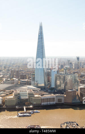 Der SHARD fotografiert von der Sky Garden, 20 Fenchurch Street, London, England, Vereinigtes Königreich. Stockfoto