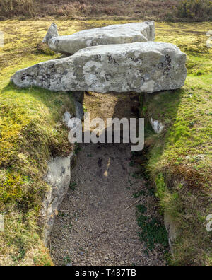 Untere Innisidgen, Alte Grabkammer, die St Mary's, Scilly-inseln, Großbritannien Stockfoto