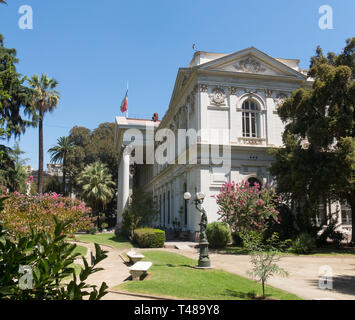 Imposante Sitz von Santiago des Nationalen Kongresses von Chile, im Zentrum von Santiago de Chile, die Hauptstadt und die grösste Stadt in Chile. Stockfoto