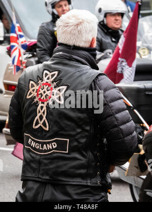 22000 Motorräder ritt durch London am 12. April 2019 die Verfolgung der Soldat F für Blutige Sonntag zu protestieren Stockfoto