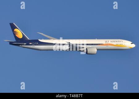 BOEING 777-300ER FLUGZEUGE DER INDISCHEN JET AIRWAYS Stockfoto