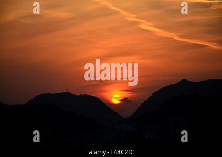 Sonnenuntergang über Muscat Oman Stockfoto