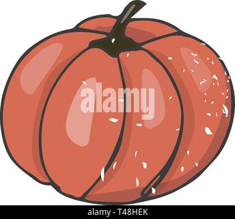 Kürbis Abbildung illustration Zeichnung shabby Stil geometrische Element Farbe Textur Garten Gemüse rot orange Obst irdenen Gemüse Eiche halloween Urlaub Stock Vektor