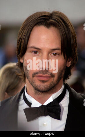 CANNES, Frankreich. 15.05.2003: Schauspieler Keanu Reeves bei der Vorführung seines neuen Films die Matrix auf dem Cannes Film Festival Neu geladen. Stockfoto