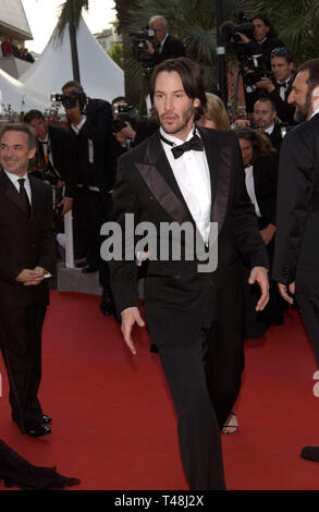 CANNES, Frankreich. 15.05.2003: Schauspieler Keanu Reeves bei der Vorführung seines neuen Films die Matrix auf dem Cannes Film Festival Neu geladen. Stockfoto